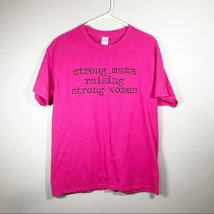Pink Gildan custom screen print short sleeve tee